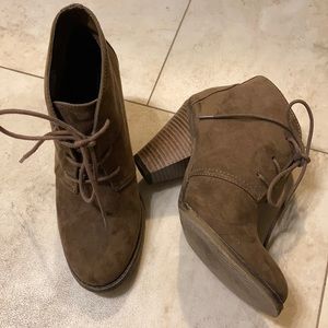 MIA Stacked Suede Heels